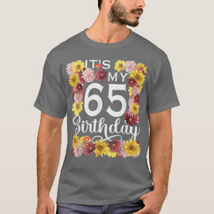 Zonnebloem laat mijn 65e verjaardag 65 zien t-shirt