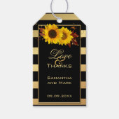 Zonnebloem Label met gouden streep Cadeaulabel (Voorkant)