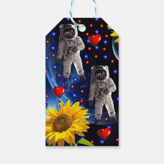 Zonnebloem Labels Astronaut Cadeaulabel (Voorkant)