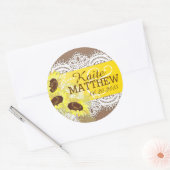 Zonnebloem Lace Burlap Bruiloft Label (Envelop)