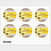 Zonnebloem Lace Burlap Bruiloft Label (Vel)