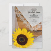 Zonnebloem Lace Country Weddenrenrepetitie Dinner Kaart (Voorkant)