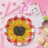 Zonnebloem Ladybug op Buffalo Play Papieren Bordje (Feest)
