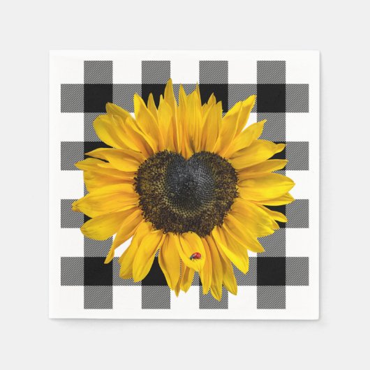 Zonnebloem Ladybug op Buffalo Play Servet (Voorkant)
