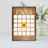  zonnebloem Land Baby shower Bingo Game Kaart (Staand voorkant)