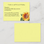 Zonnebloem Land bruiloft Receptie Plaats Informatiekaartje (Voorkant / Achterkant)