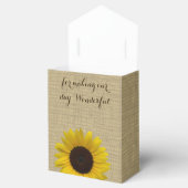 Zonnebloem Land Burlap Print Bedankdoosjes (Geopend)