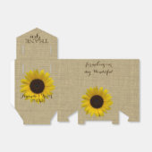 Zonnebloem Land Burlap Print Bedankdoosjes (Uitgevouwen)