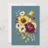 Zonnebloem Land Elegantie Bruiloft Kaart (Achterkant)
