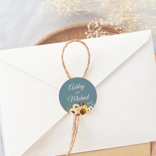 Zonnebloem Land Elegantie Ronde Sticker