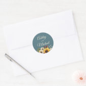 Zonnebloem Land Elegantie Ronde Sticker (Envelop)