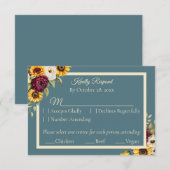 Zonnebloem Land Elegantie RSVP Respons Kaart (Voorkant / Achterkant)