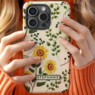 Zonnebloem Land Floral Persoonlijke benaming iPhone 15 Case