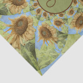 Zonnebloem Land Florence Geel Groen Monogram Tissuepapier (Detail)