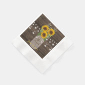 Zonnebloem Land Hout Mason Jar Weddenschap Servetten (Hoek)