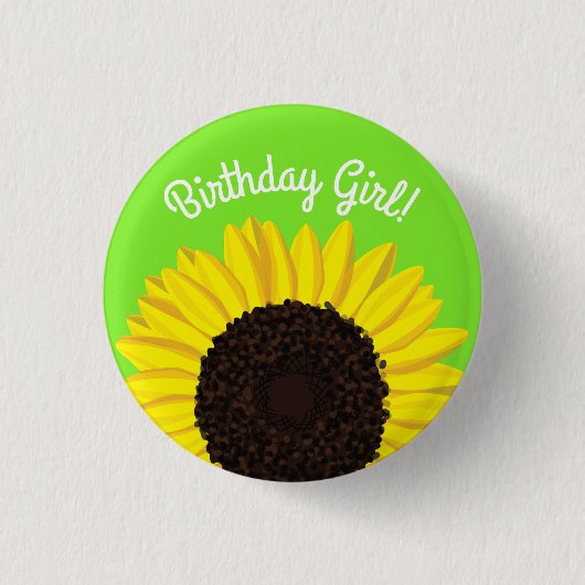 Zonnebloem Land Kinderen Birthday Partij Ronde Button 3,2 Cm (Voorkant)