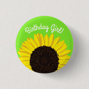Zonnebloem Land Kinderen Birthday Partij Ronde Button 3,2 Cm