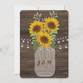 Zonnebloem Land Mason Jar bruiloft uitnodiging (Achterkant)