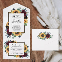 Zonnebloem Land Rustic Fall Wedding RSVP
