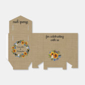 Zonnebloem Land Rustieke Burlap Print Bedankdoosjes (Uitgevouwen)