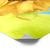 Zonnebloem Land Rustige gele Waterverf Poster (Hoek)