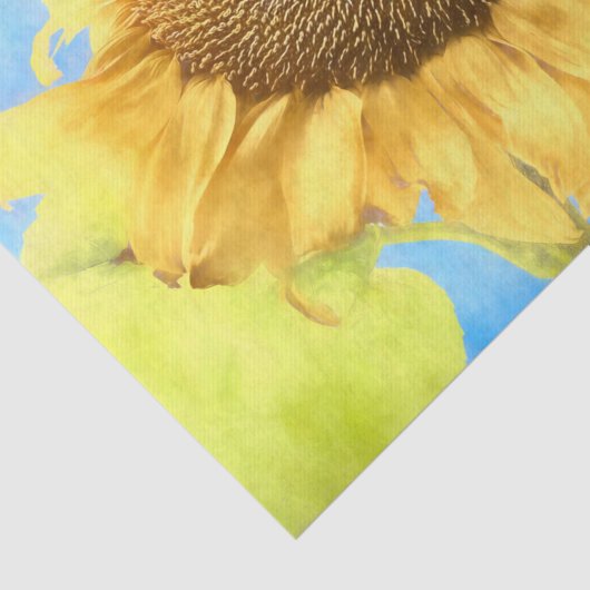 Zonnebloem Land Rustige gele Waterverf Tissuepapier (Detail)