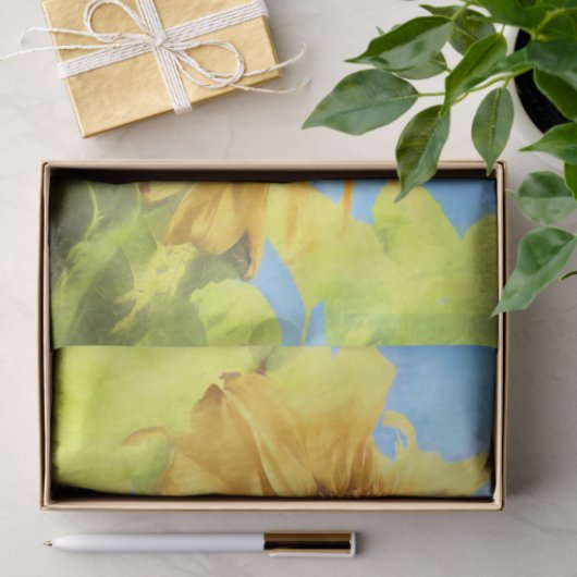 Zonnebloem Land Rustige gele Waterverf Tissuepapier (Geschenk)