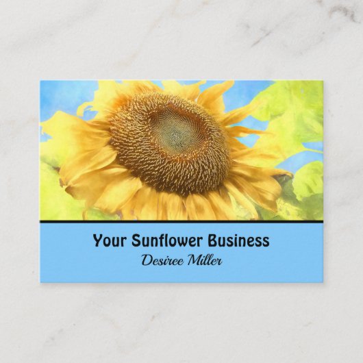Zonnebloem Land Rustige gele Waterverf Visitekaartje (Voorkant)