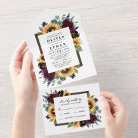 Zonnebloem Land Rustisch Elegant Fall Wedding RSVP