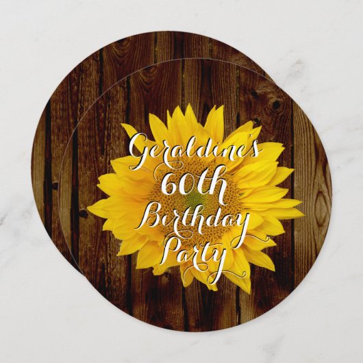  Zonnebloem Land Verjaardagsfeest Kaart (Voorkant / Achterkant)