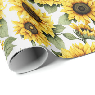 Zonnebloem Landelijk Land  Cadeaupapier
