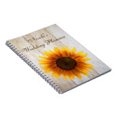 Zonnebloem Landelijke Aangepaste Weddenschap Lapto Notitieboek (Rechterzijde)
