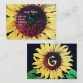 ZONNEBLOEM LANDELIJKE BLOEMEN MONOGRAM VISITEKAARTJE (Voorkant / Achterkant)