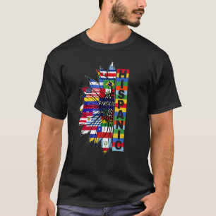 Zonnebloem Landen met het heispanische erfgoed T-shirt