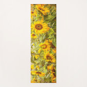 Zonnebloem landgele groene kunst yogamat (Voorkant)