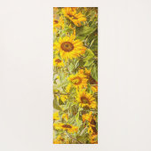 Zonnebloem landgele groene kunst yogamat (Achterkant)