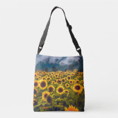 Zonnebloem Landschap Flowers Yellow Crossbody Tas (Achterkant)