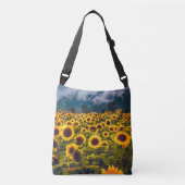 Zonnebloem Landschap Flowers Yellow Crossbody Tas (Voorkant)