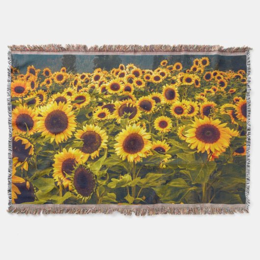 Zonnebloem Landschap Flowers Yellow Deken (Voorkant)
