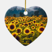 Zonnebloem Landschap Flowers Yellow Keramisch Ornament (Achterkant)