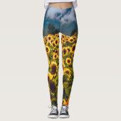 Zonnebloem Landschap Flowers Yellow Leggings (Voorkant)