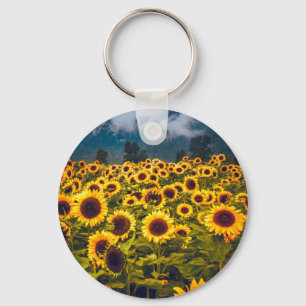 Zonnebloem Landschap Flowers Yellow Sleutelhanger
