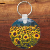 Zonnebloem Landschap Flowers Yellow Sleutelhanger (Voorkant)
