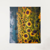 Zonnebloem Landschap Flowers Yellow Wandkleed (Voorkant)