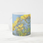 Zonnebloem, langkorrelig, Tickseed Matglas Koffiemok (Voorkant links)