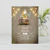 Zonnebloem Lantaarn Rustiek Bloemen Herfst Afstude Kaart (Staand voorkant)