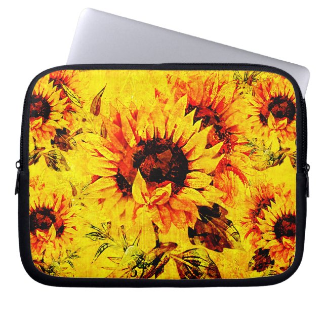 Zonnebloem Laptop Sleeve (Voorkant)