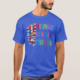 Zonnebloem Latijns-Amerikaanse landen Vlaggen Hisp T-shirt