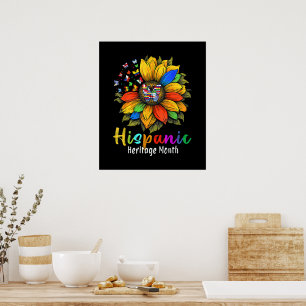 Zonnebloem Latijns landen Hispanic Heritage Month Poster