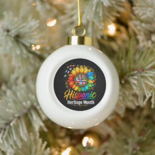 Zonnebloem Latijnse landen Hispanic Heritage Month Keramische Bal Ornament